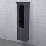 Högskåp Björbo Badrum Valhall Vitrinlucka med Två Lådor